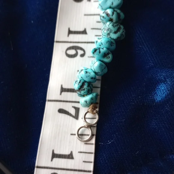 Vintage Turquoise Nugget & Coral Necklace 17.5" Long - Picture 9 of 15